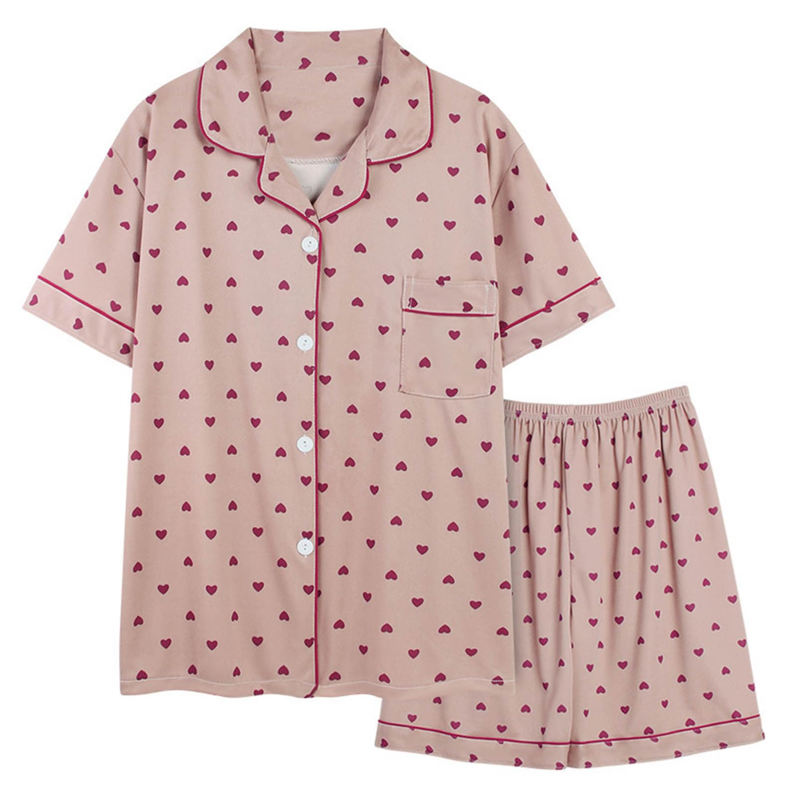 2 Piece Outfits for Women Lounge Sets Pajama Sets Casual Long Sleeve Button down Tops with Pocket Loungewear