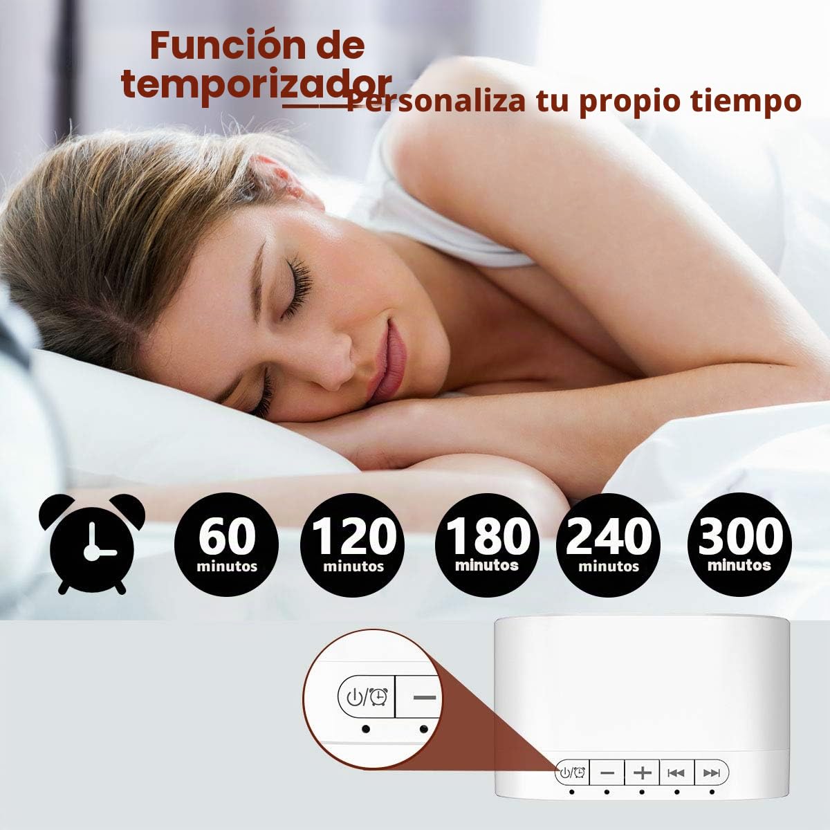 Magicteam Máquina de ruido blanco con 20 sonidos relajantes naturales sin bucle y función de memoria, 32 niveles de volumen, temporizador de sonido, terapia para bebés, niños y adultos