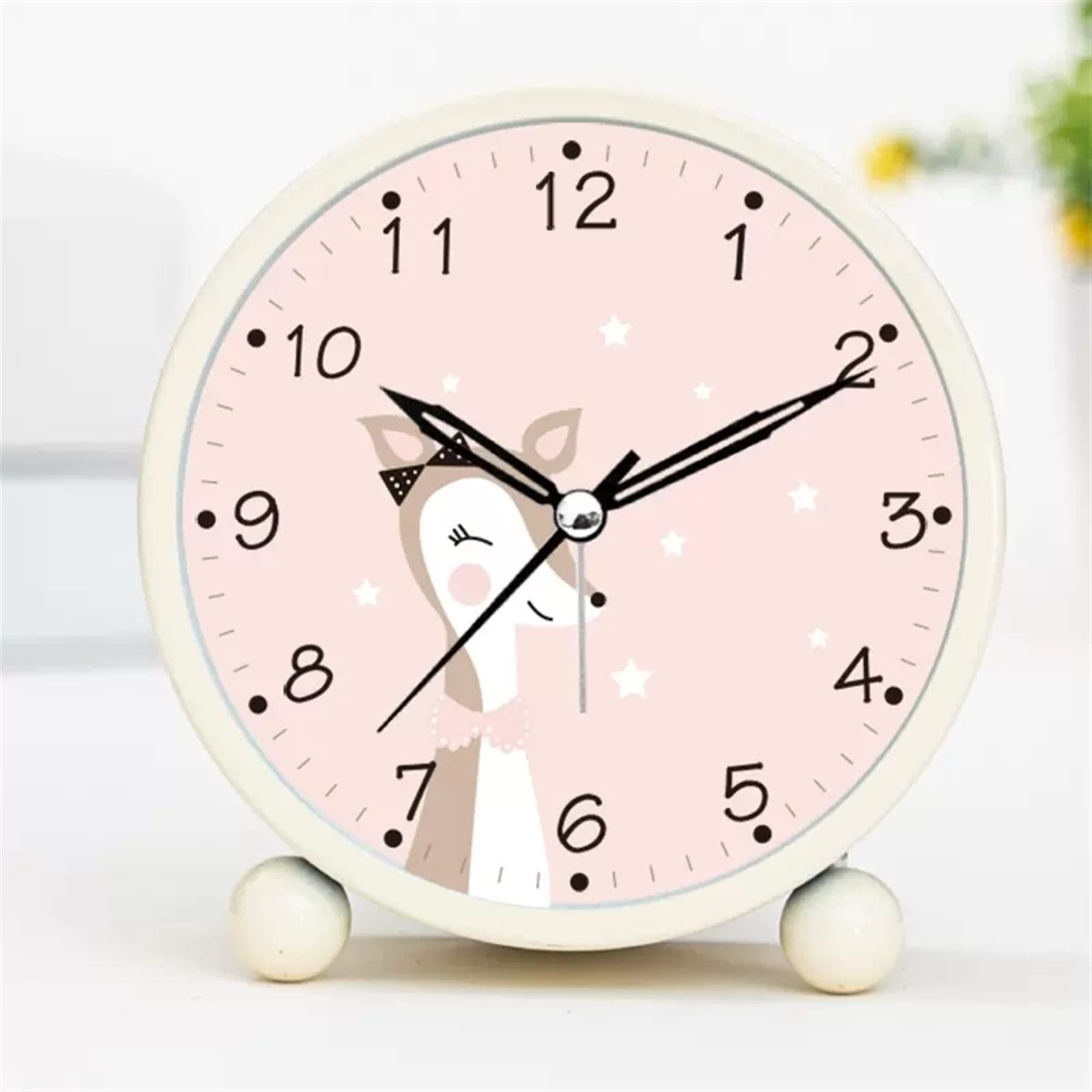 SBZIOJHDR alarm clock, Alarm clocks bedside for bedrooms, Clock,Clocks Bedside,Round, with Night Light Snooze Function Battery Operated
