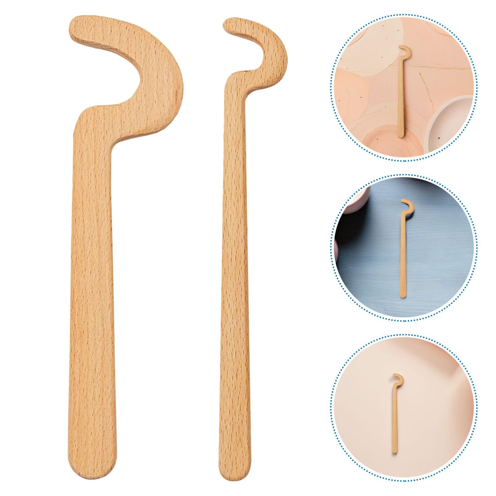 BESTonZON Herramientas para Esculpir Arcilla de Cerámica de Madera, Juego de 2 Piezas (tamaño Pequeño y Grande), Palitos para Modelado y Formación Rápida de Bordes, Adecuado para