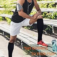 Vista 79 de Calcetines de compresión y circulación para mujer y hombre (3 pares), para enfermería, correr, viajar, calcetines hasta la rodilla