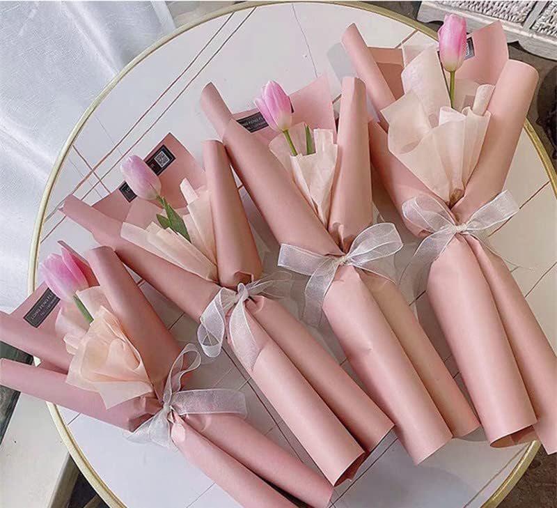 Miniatura 7 de XICHEN 20 hojaspapel de regalo de flores de estilo coreano, impermeable, papel de ramo de floristería, manualidades, papel de regalo ouya, 22.8 x