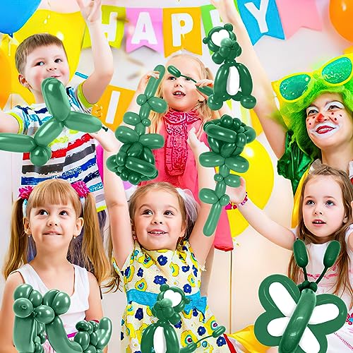 Image of 260 Balloons, 50pcs Dark Green Long Balloons for Arch, Animals Kit, Twisting