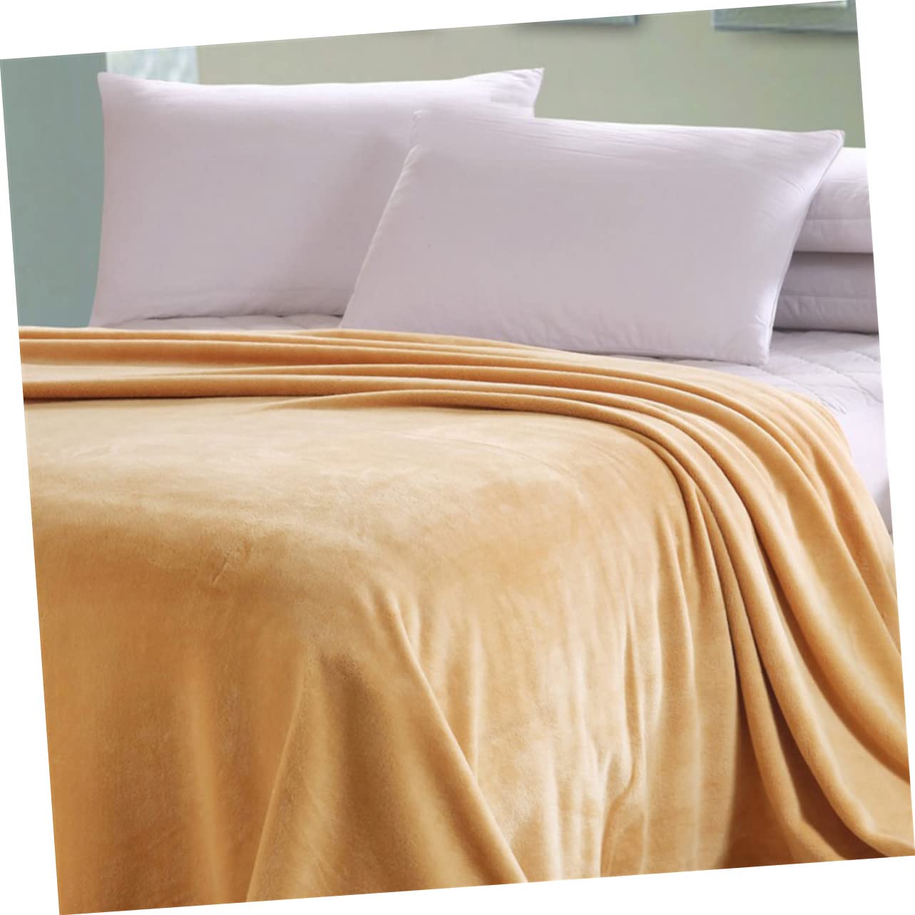 TOPBATHY Flanella Pile Coperta Tinta Unita Khaki 120x200 Cm