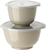 Rosti Margrethe Bowl Set, Mixing Bowl Set, 4-Piece with 2 Mixing Bowls and 2 Lids, Dough Bowl Made of Recyclable Plastic, 1.5 Litres and 3 Litres, Humus