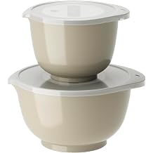 Rosti Margrethe Bowl Set, Mixing Bowl Set, 4-Piece with 2 Mixing Bowls and 2 Lids, Dough Bowl Made of Recyclable Plastic, 1.5 Litres and 3 Litres, Humus