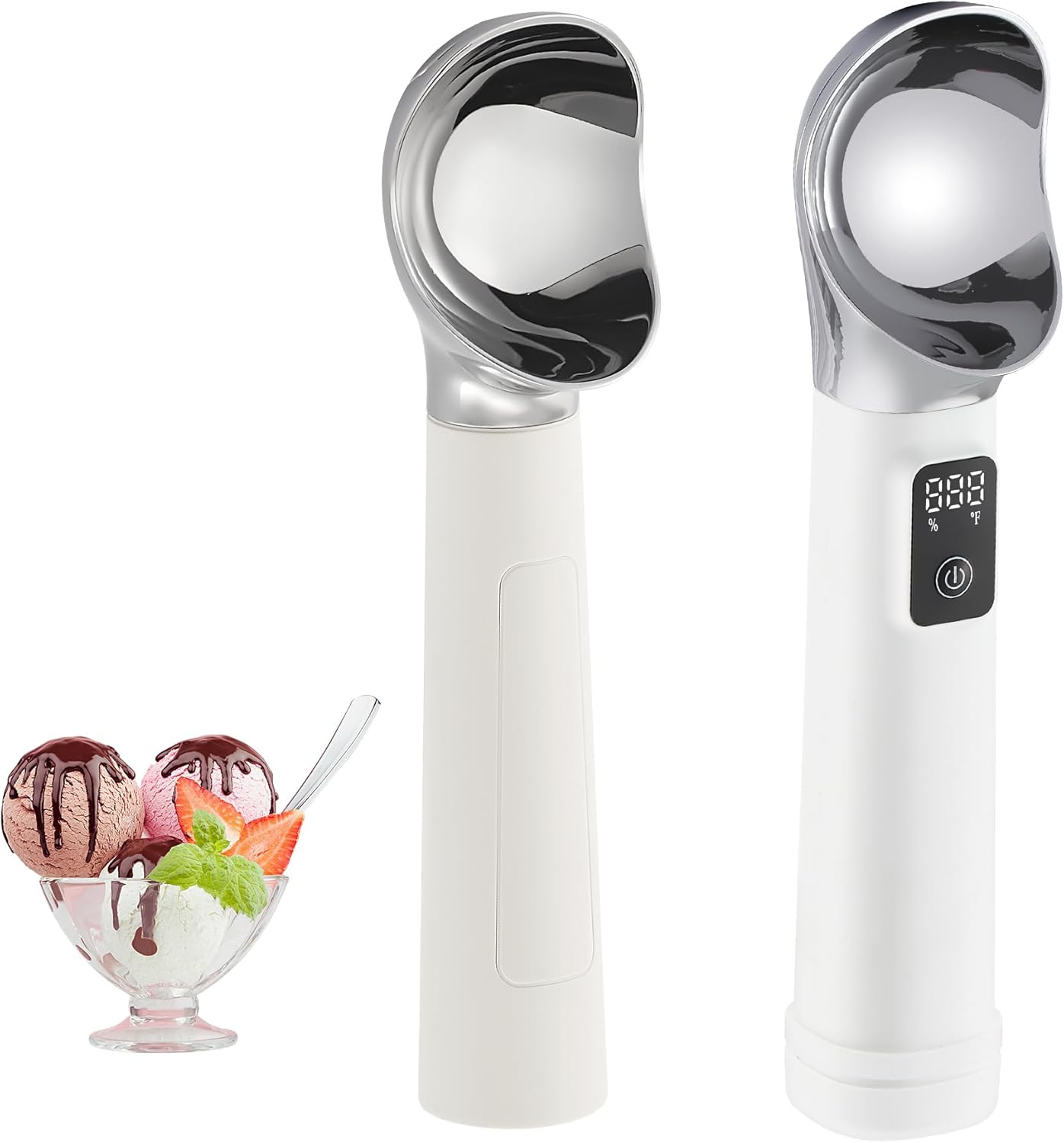 Electric Heated Ice Cream Scoop Value Bundle – 5000mAh & 2000mAh Rechargeable Scoops with LED Display for Easy Scooping