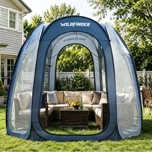 WildFinder 10x10 Pop Up Screen House Tent, Portable Screened Canopy with Mesh Walls, Waterproof...