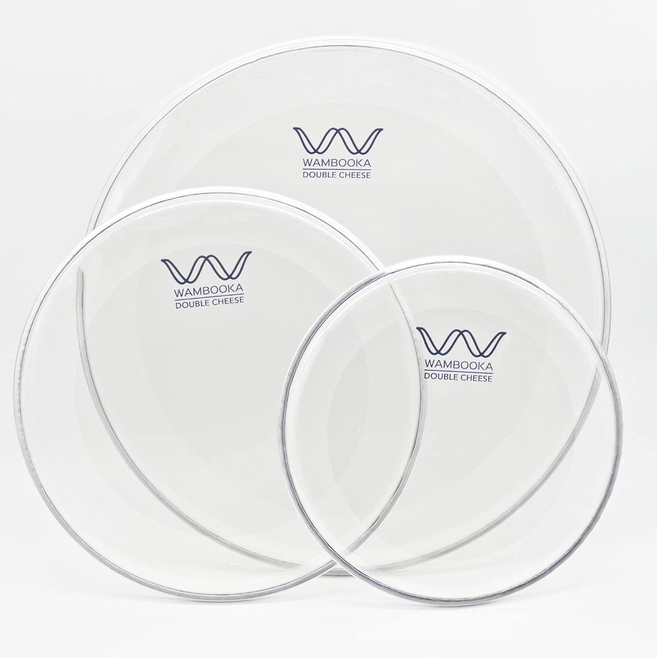 Double Cheese Drum Head Pelle doppio-strato trasparente idraulica da 14mil Disponibile nelle misure: 8″- 22″. (SET2 10″, 12″, 16″- 2PLY DOUBLE OIL CLEAR CHEESE)
