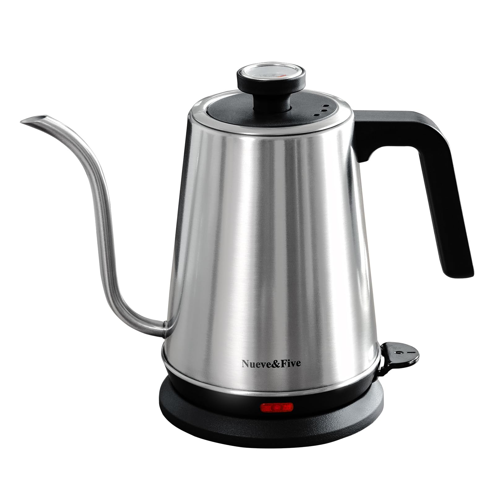 Gooseneck Electric Kettle with Thermometer,Electric Tea Kettle 1L with Auto Shut-Off，1000W Hot Water Kettle of Stainless Steel,Pour Over Kettle for Coffee & Tea -Chrome
