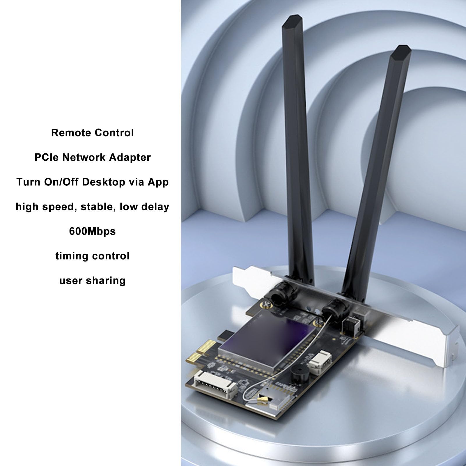 Carte WiFi PCIe, Double Bande 2,4g 5G Blue Tooth 4.2 Contrôle de l'application avec des Antennes 6DBI pour Les PC de Bureau