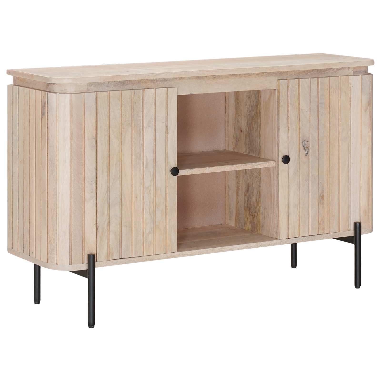 Credenza in legno massiccio, 105 x 30 x 65 cm, con 2 ante