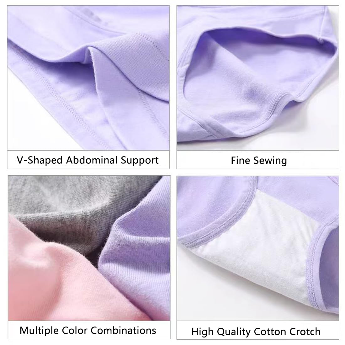 sous-Vêtements de Maternité pour Femmes Taille Basse en Forme de V Bikini Culotte de Grossesse en Coton Imprimé Sourire Culotte Extensible Respirante - Paquet de 5