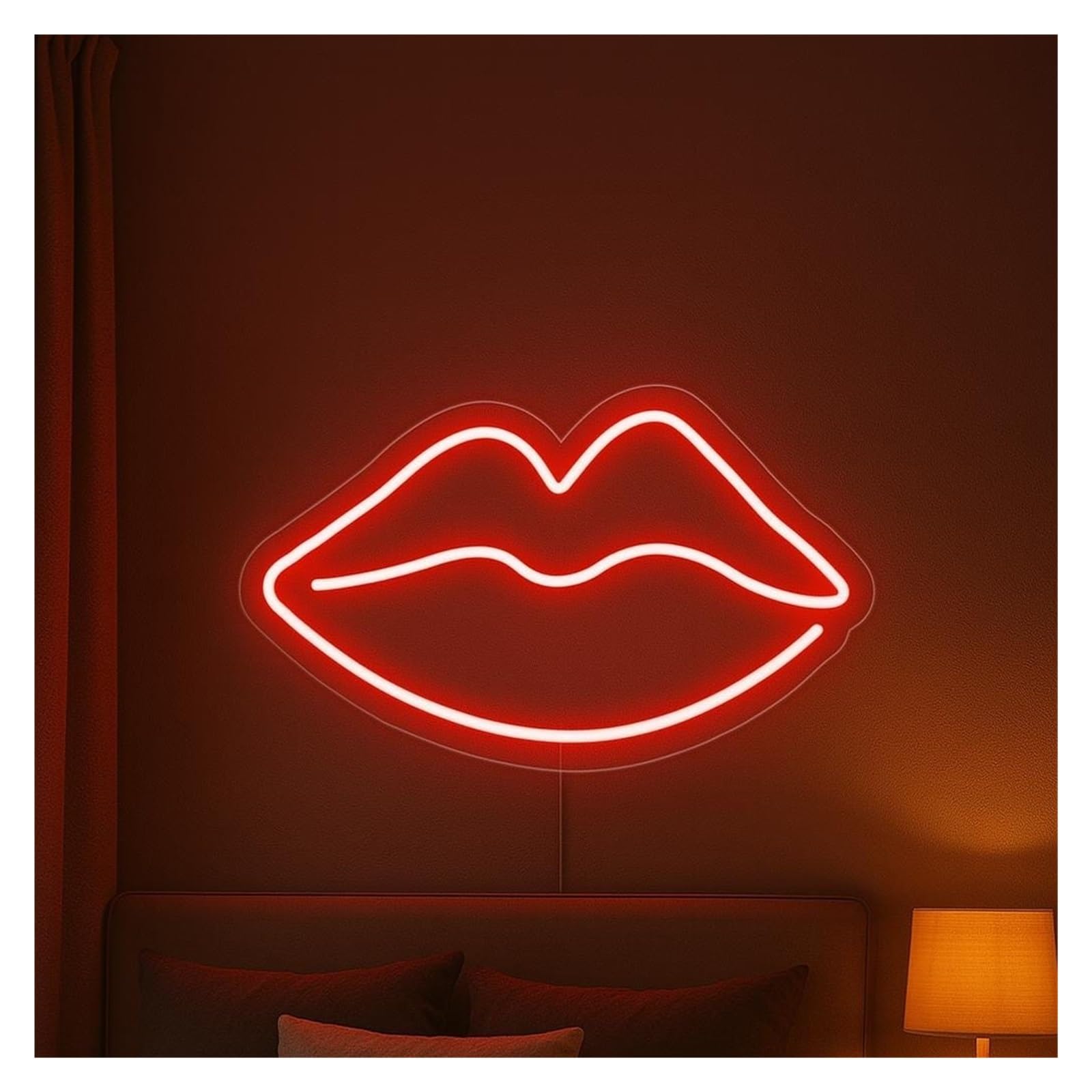 Shouxi A Sign Lamp Lips Neon Sign, Suitable For Esthetic Room Or Salon Decor With Dimmable 38Cm