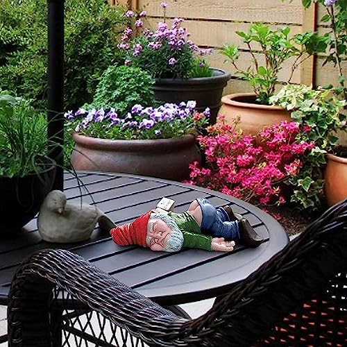 SXFENG Garden Gnome Statue - Naughty and Funny Outdoor Ornament, Indoor or Outdoor Decorations, Resin Statues (Green) - Image 4