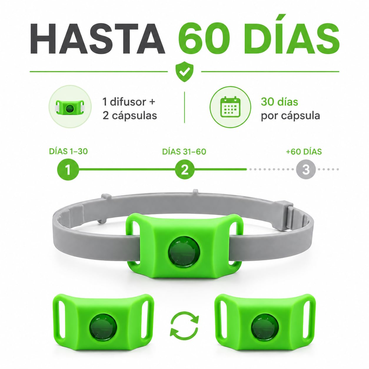 Aquality Collar Antiparasitario Gatos Perros con Cápsulas Reemplazables Difusor Natural Ajustable Resistente Al Agua para Paseos Exterior (Rojo)