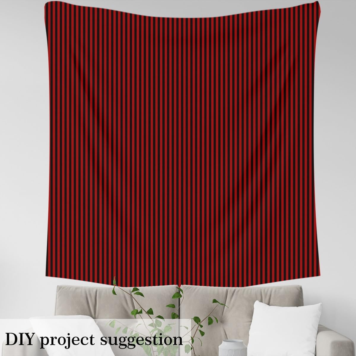 Kids Red Black Upholstery Fabric for Chairs 2 Yard Abstract Fabric by The Yard for Boys Girls Teens Stripes for Home DIY Projects, Waterproof Indoor Outdoor Decor Soft Microfiber Geometric