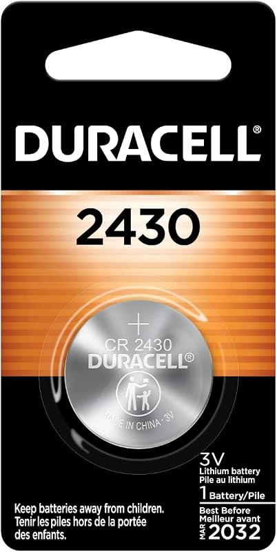 Duracell 2430 Lithium Battery, 1 Count (Pack of 1) Lithium Coin Battery for Watch Battery, Key Fob, Car Remote, and other devices, CR2430 Lithium 3 Volt (3V) Cell