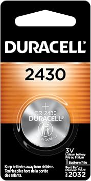 بطارية ليثيوم Duracell 2430، عبوة واحدة من بطارية ليثيوم واحدة لبطارية الساعة، وسلسلة المفاتيح، وجهاز التحكم عن بعد للسيارة، وأجهزة أخرى، خلية ليثيوم CR2430 3 فولت 3 فولت