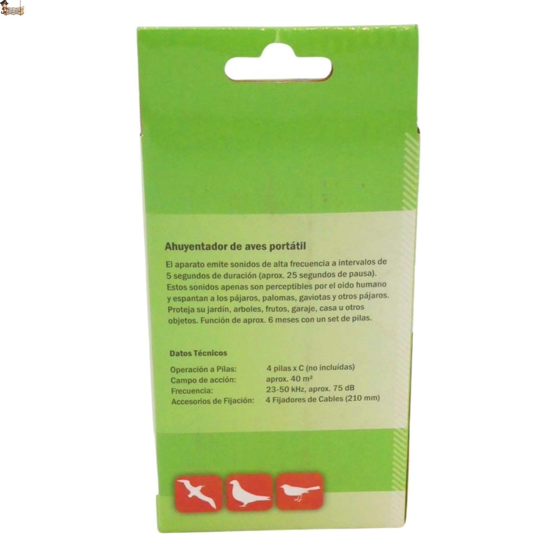 BricoLoco.com Ahuyentador espanta pájaros por ultrasonido. Pack 3x40 m2. Repelente Anti Palomas. Exterior o Interior. Más fácil Que Pinchos, más eficaz Que búhos. Pilas NO Incluidas (3, SIN Pilas)
