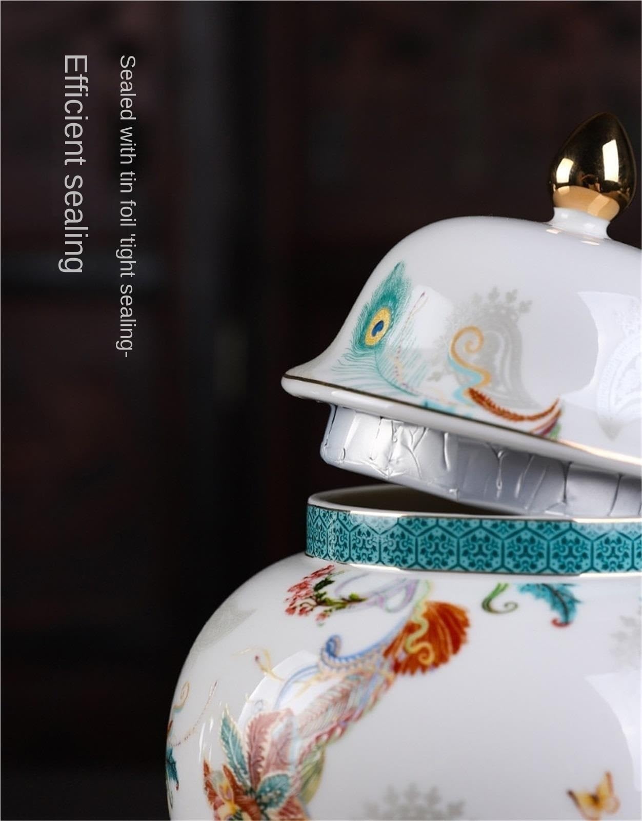 Wazon na Imbirowy Słoik Emaliowany Słoik Na Imbir, Dekoracja Domu, Wazon Do Salonu, Ceramiczna Puszka Herbatę Słoiki do Przechowywania(12x20.5cm)