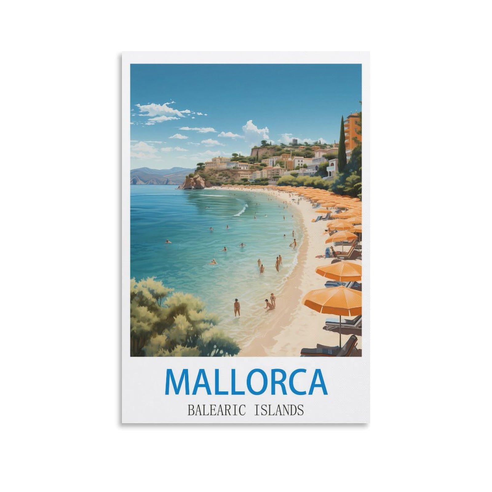 Ndoud Mallorca Balearic Islands Vintage Travel Posters 12x18inch(30x45cm) Wall Art Picture Print Canvas Painting for Living Room Home Decor