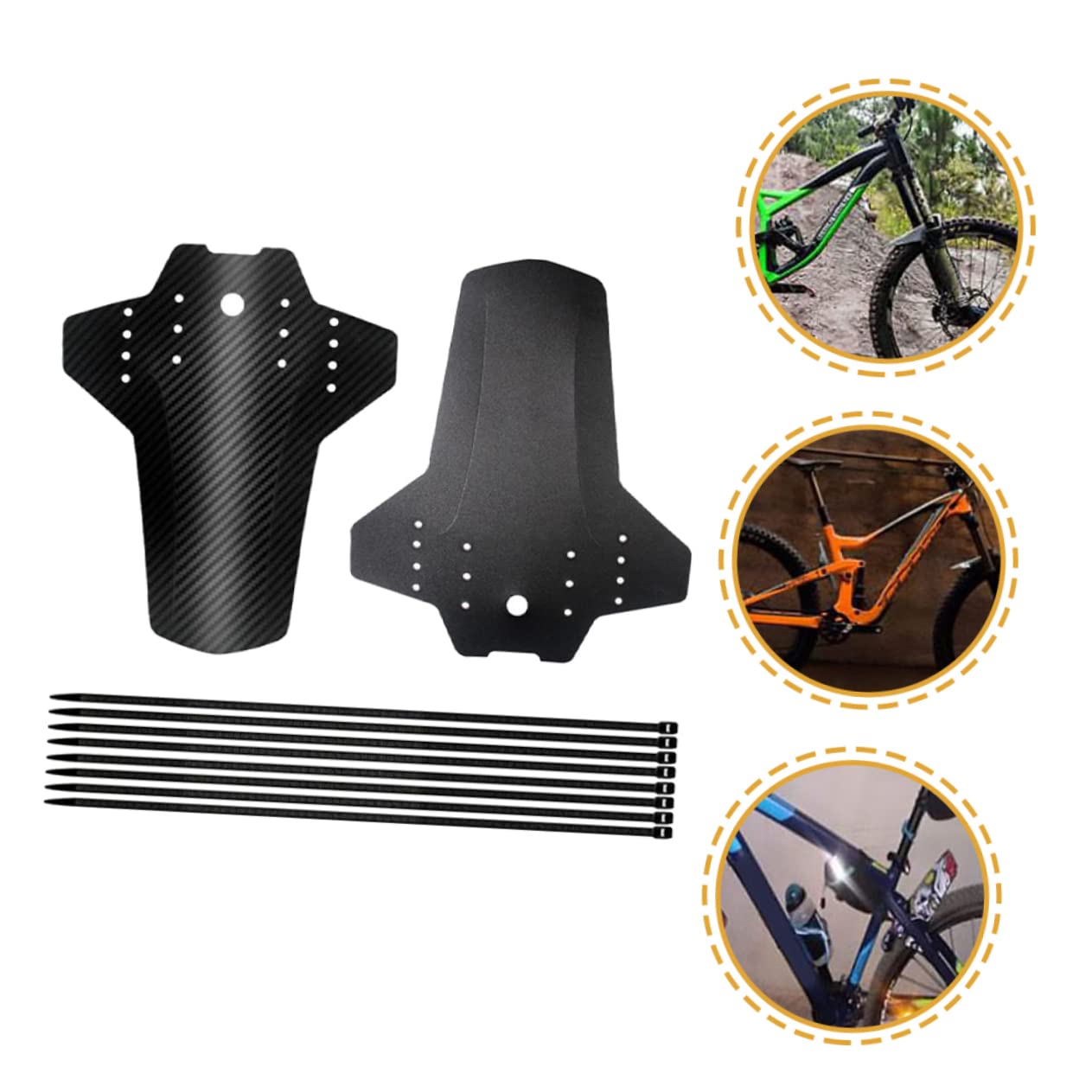 HANABASS Fahrrad Kotflügel Spritzwassergeschützter Kotflügel Schmutzfänger Fahrrad Rad Schutzblech Schutzbleche Für Mountainbikes Spritzschutzblech Fahrrad Schutzblech Plastik Black