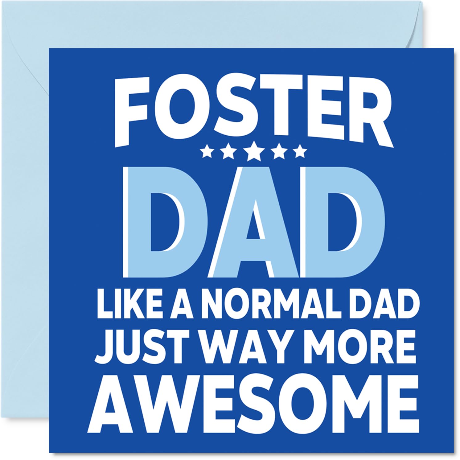 Dad Birthday Card - Awesome Foster Dad - Happy Birthday Card from Son Daughter, 145mm Foster Parent Bday Greeting Cards