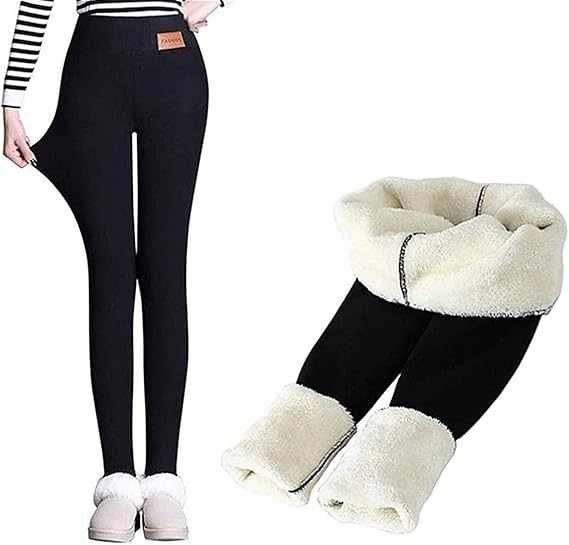 MFFACAI Women's Casual Sherpa Fleece Lined Warm Leggings Thicken Heavy Jogger Pants Elastic