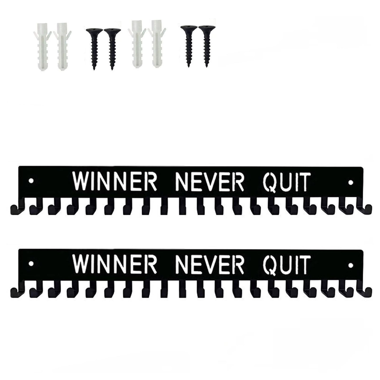 TFAOYS Of 2 Metal Medals Organizers 20 Hooks Alloy Steel Medals Display Rack for Sports Awards Athletes Award Display Rack