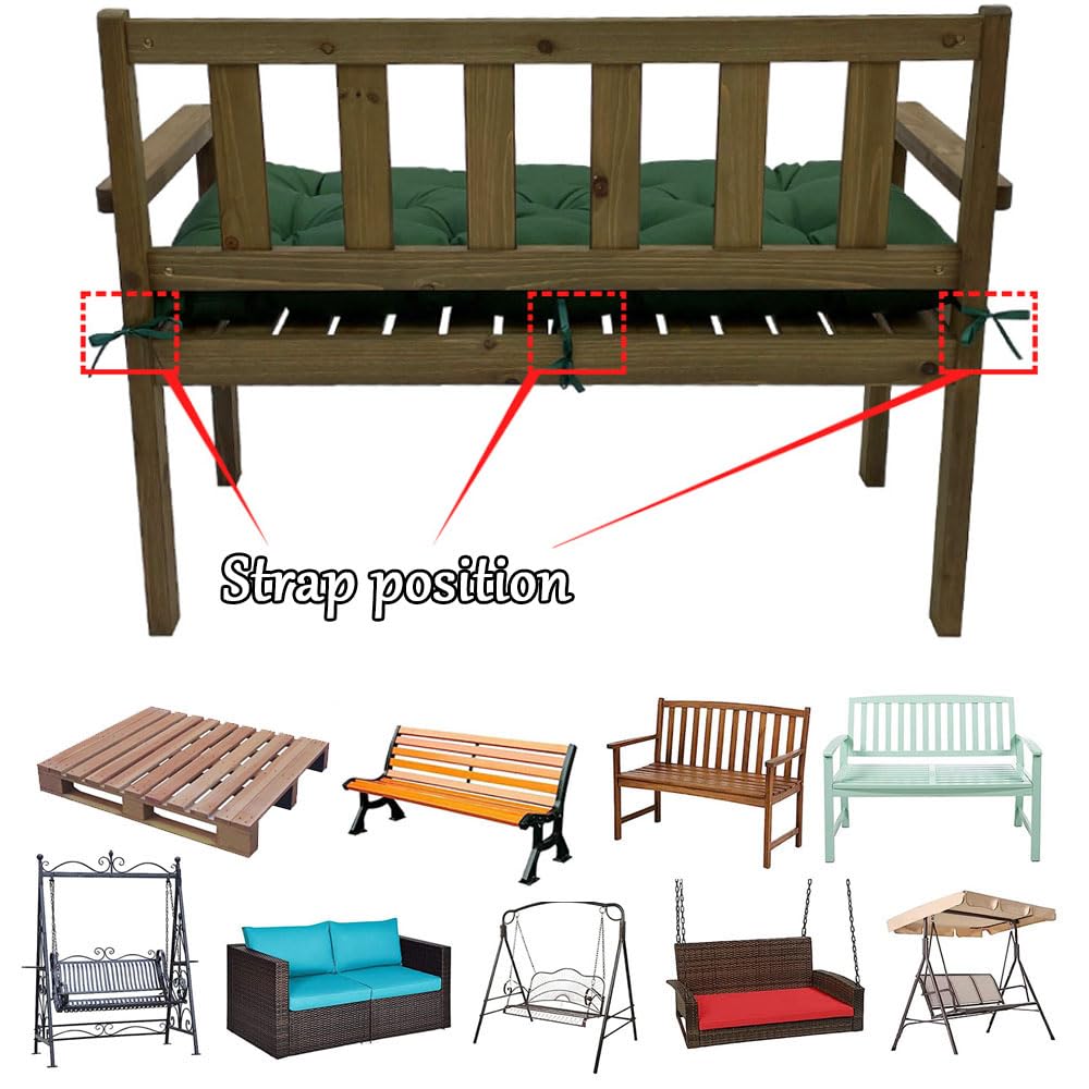 Wodoodporna poduszka na ławkę zewnętrzną, 2-3-osobowa, ogrodowa na patio, do użytku wewnątrz i na zewnątrz, futrzana paleta (100 x 50 cm, granatowa)