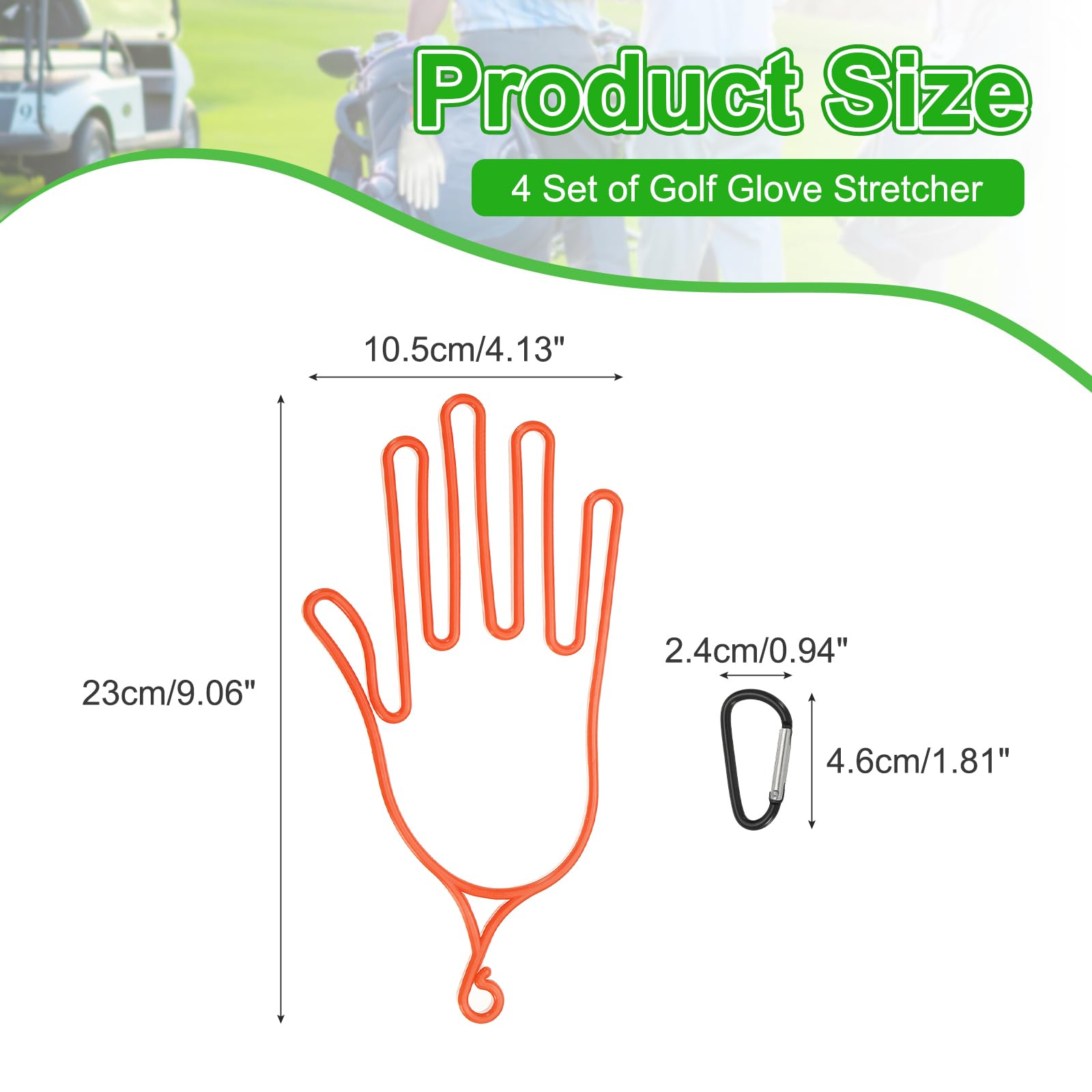PATIKIL Golf Gloves Stretcher, 4 Pack Plastic Keeper Support Rack Holder Dryer Hanger Frame with Hanging Hooks for Sports Gloves Maintenance, Orange
