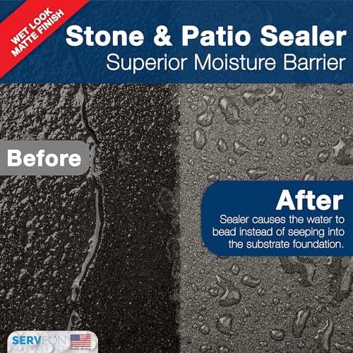 Natural Stone Sealer (Wet Look Matte Finish) Commercial Grade Outdoor Indoor Waterproof Grout Sealer Protects Pavers Pools Patios Decorative Landscape Stones (1 Gallon) H2800S - Image 3