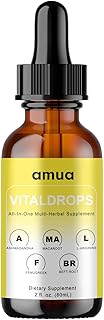 AMUA Vital Drops Weight gain,Organic Maca Root Liquid Drops with Ashwagandha, Fenugreek, Beet Root and L-Arginine Liquid Multivitamin