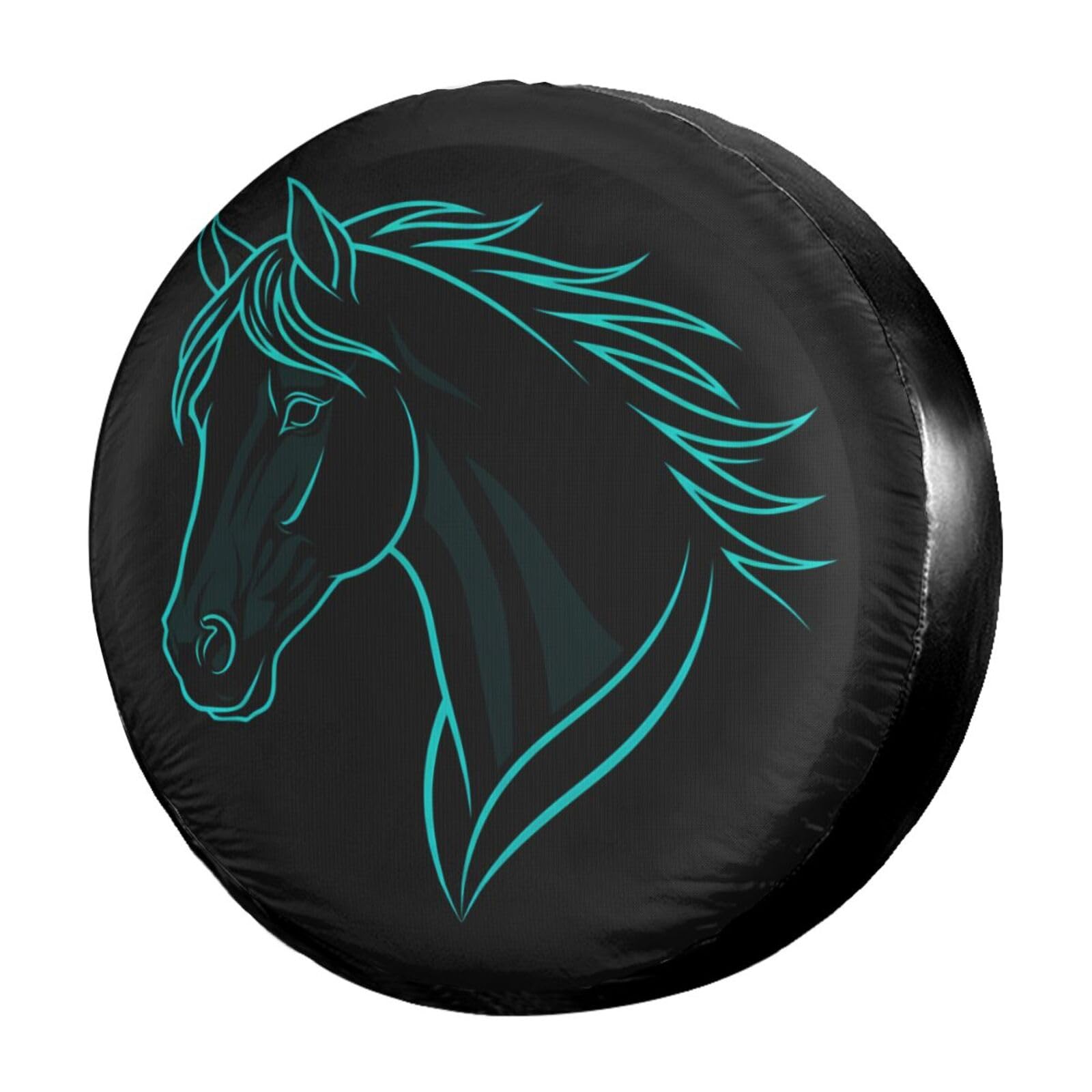 Delerain Horse's Head Spare Tire Covers for Jeep RV Trailer SUV Truck and Many Vehicle, Wheel Covers Sun Protector Waterproof (16 Inch for Diameter 29"-31")