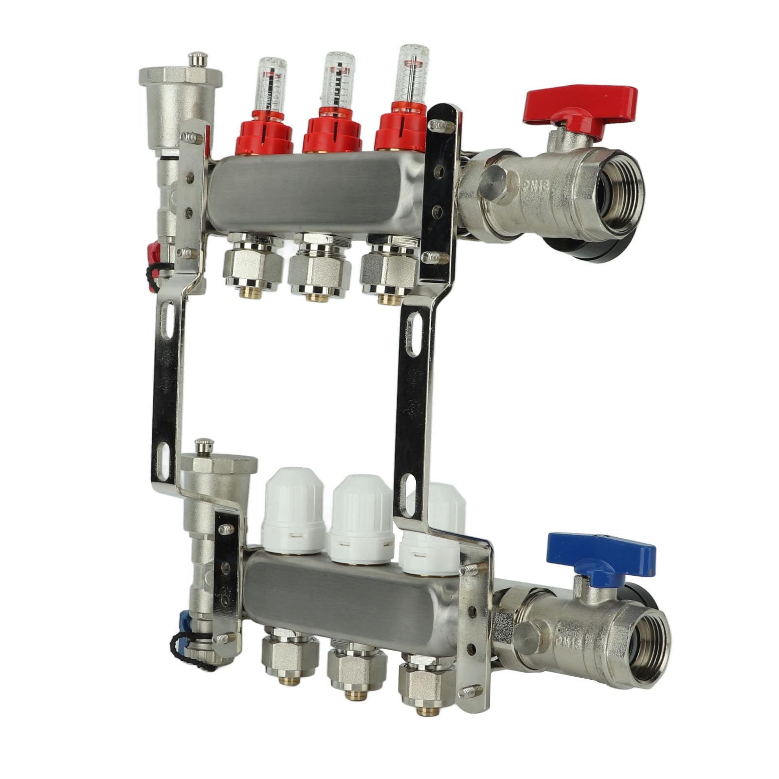 YWBL-WH Kit de Colector de Calor Radiante, Acero Inoxidable 304, Control Inteligente de Temperatura, Ideal para Sistemas de Calefacción por Suelo Hidrónico