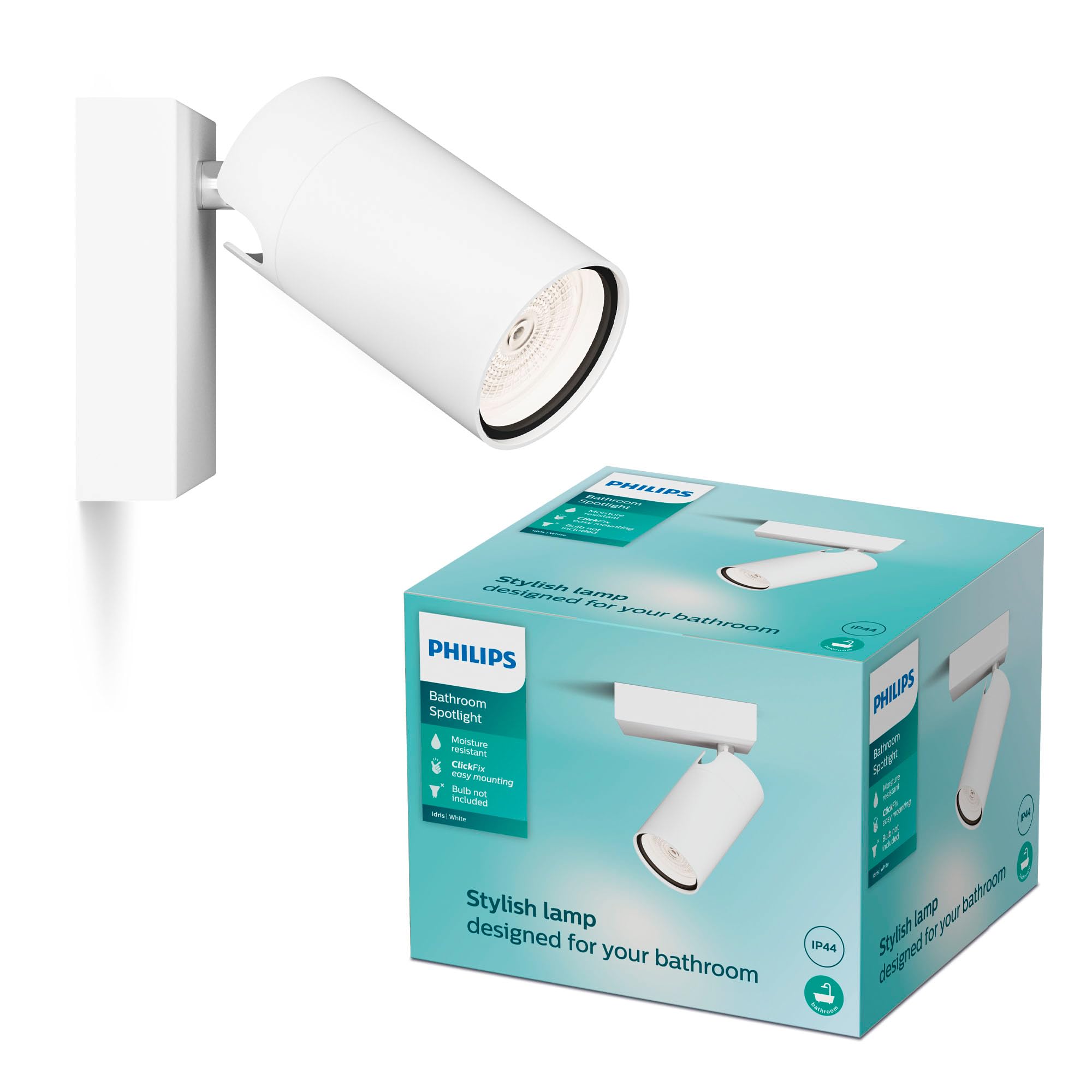 Philips Idris spot z 1 głowicą, lampa GU10 nie wchodzi w zakres dostawy, biała, IP44, wodoodporna