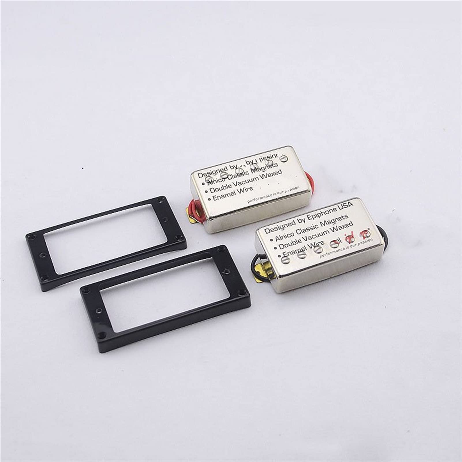 Pastillas Doble Bobina 1 Conjunto De Guitarra Eléctrica Estándar Alnico Humbucker Pickup Cubierta De Oro De Níquel Humbucker Set (Color : Only NI Pickup BK)