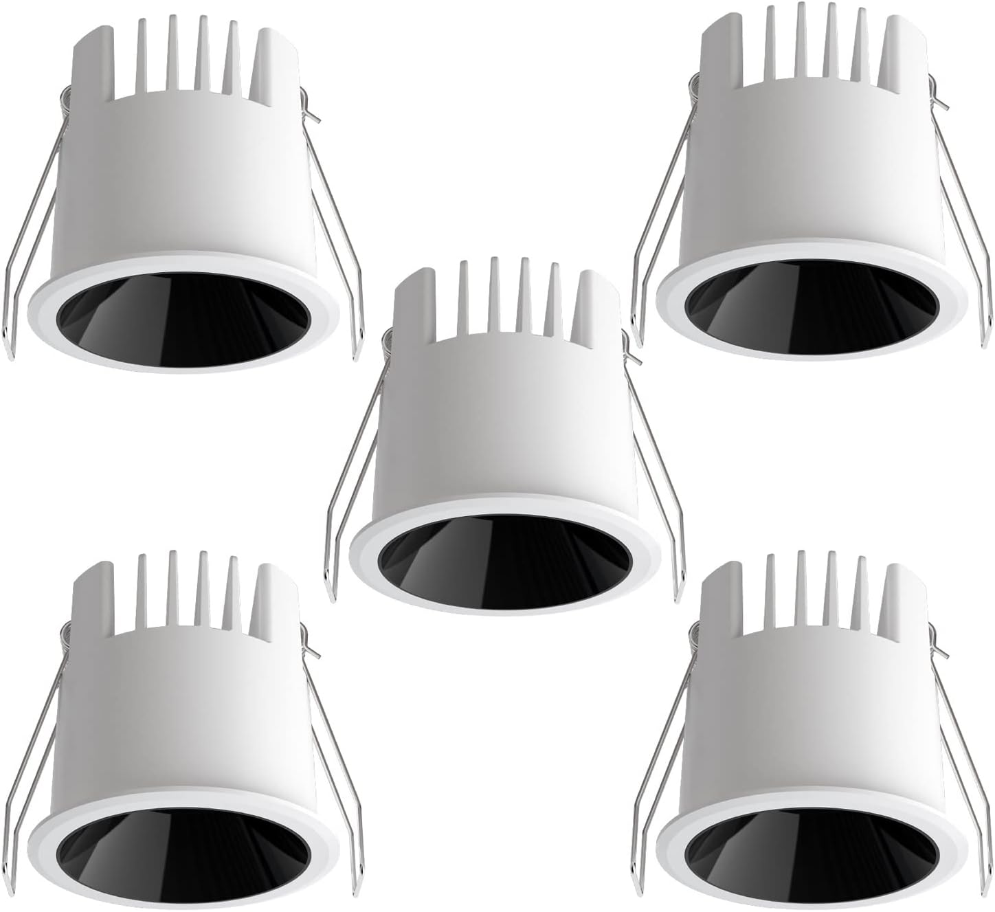 Recessed Downlight,LED Recessed Lighting,8W/12W COB Recessed Spotlight,24° Beam Angle Anti-Glare,CRI90+,Ceiling Spotlight with Transformer,5-Pack