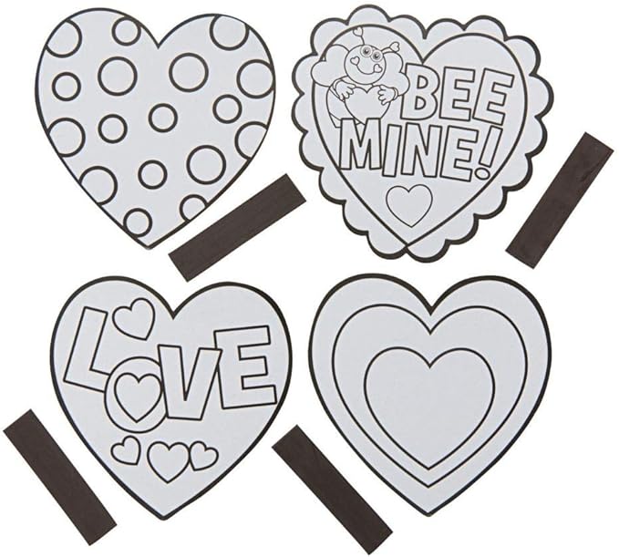 Amazon.com: Color Your Own Heart Magnet - Crafts for Kids and Fun Home ...