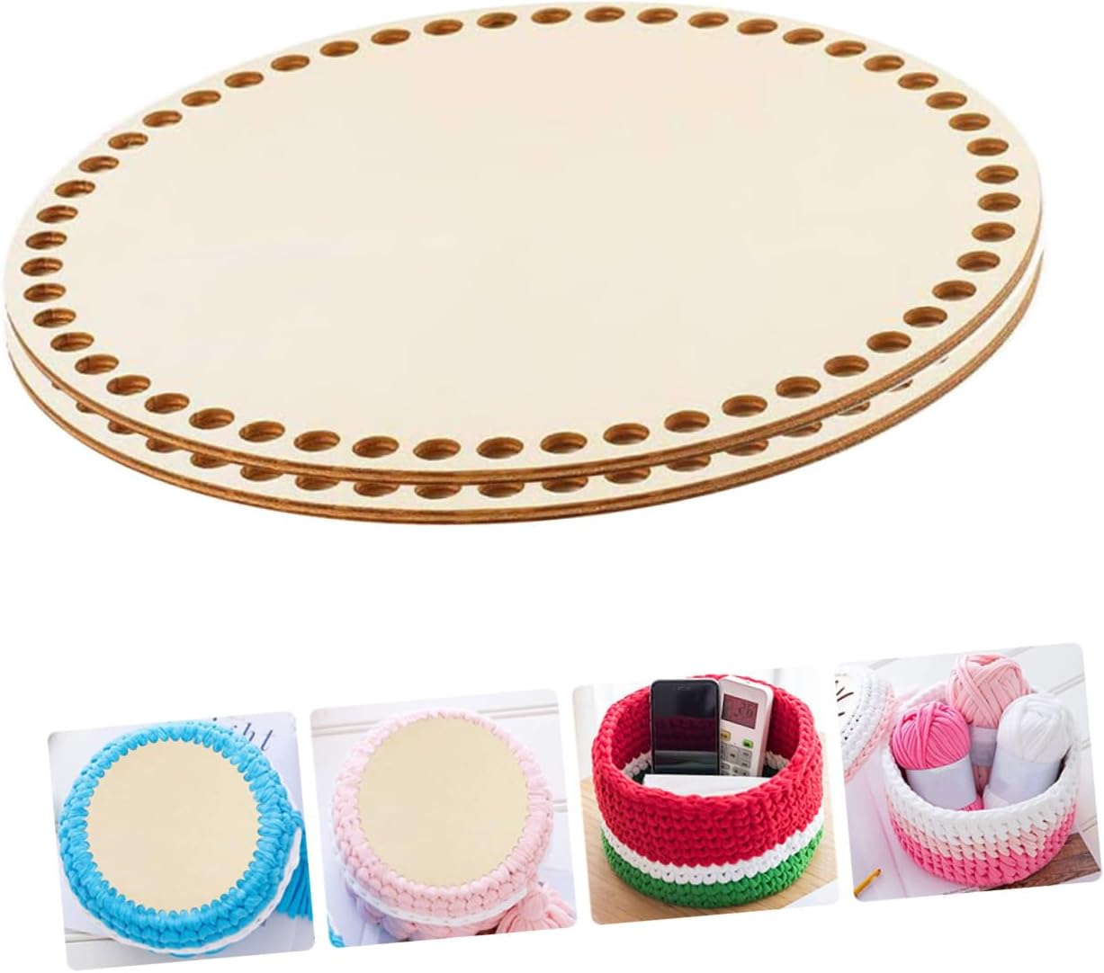 4pcs Wooden Crochet Bag Bottoms for Weaving Supplies Material for Bag Decoration and Craft Projects for Storage Baskets and Knitting Crafts