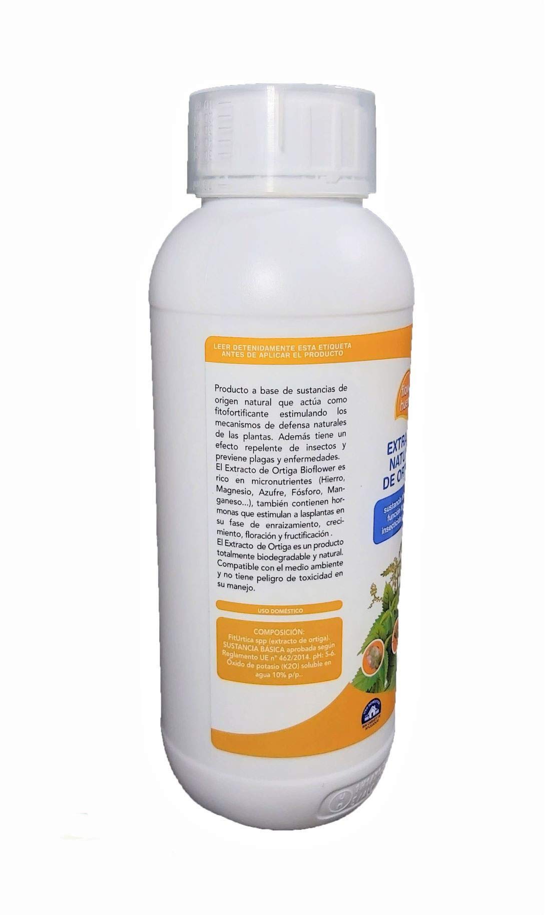 Extracto de ortiga ecológico. 1 litro - Fungicida, insecticida y acaricida. Tratamiento válido para 900 litros de agua