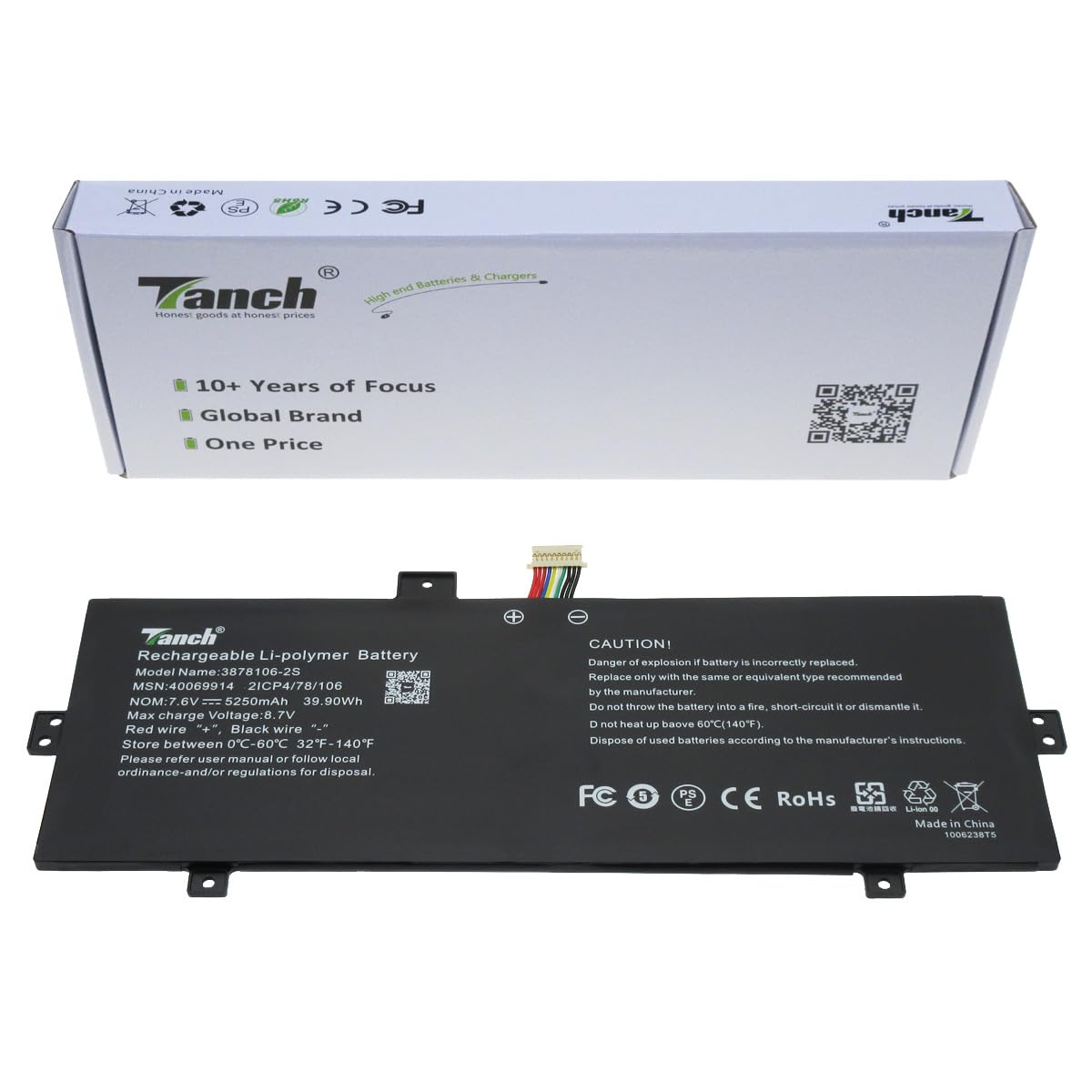 TanchLaptop Battery 40067920 3878106-2S 40069914 Replacement for Medion Akoya E2291 E2292 E2293 E2294 MD61118 MSN 30024955 E15302 MD62700 7.6V 5250mAh 39.9W