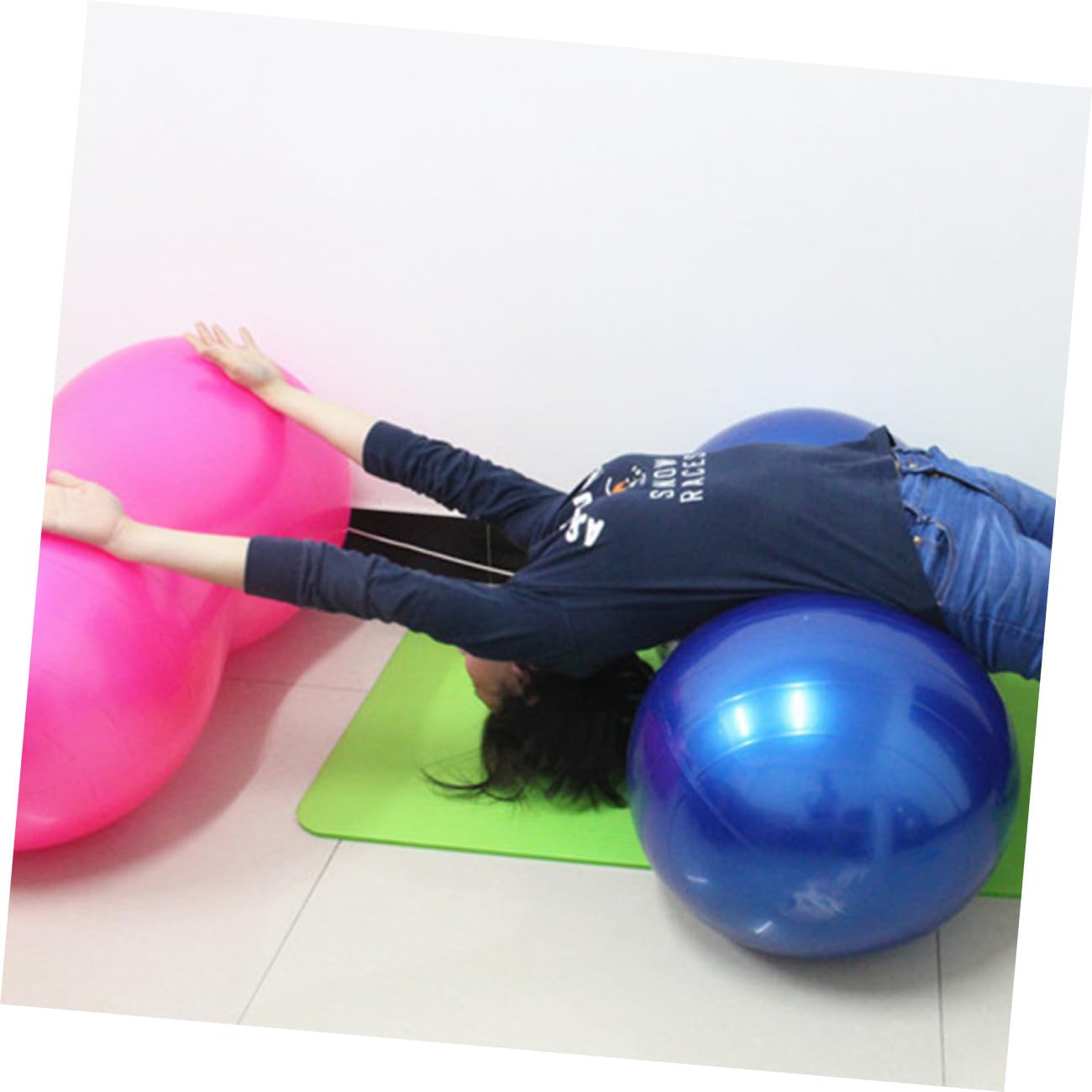 Gatuida Verdickter Anti Burst Yogaball Erdnussform Aus PVC Fitness Gymnastikball Balance Trainingsgerät Für Zuhause Und Pilates