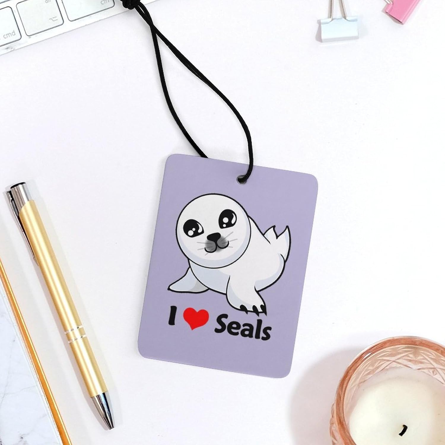 I Love Seal Car Air Freshener Hanging Car Scent Cards Decor Interior Accessories