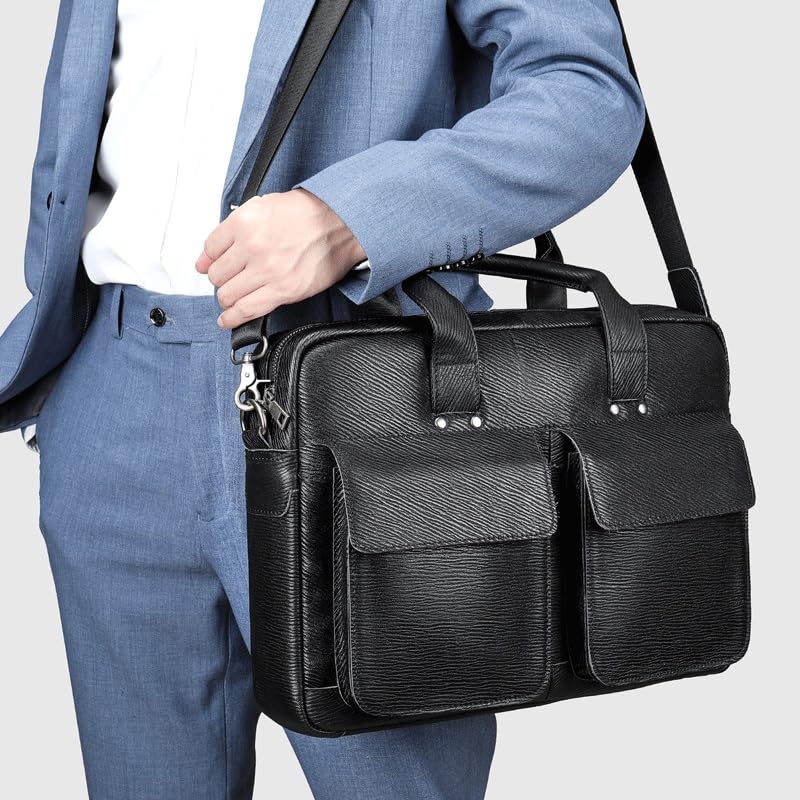 JSEIAJB Briefcase Men's Business Computer Bag Retro Men's Tote Briefcase2