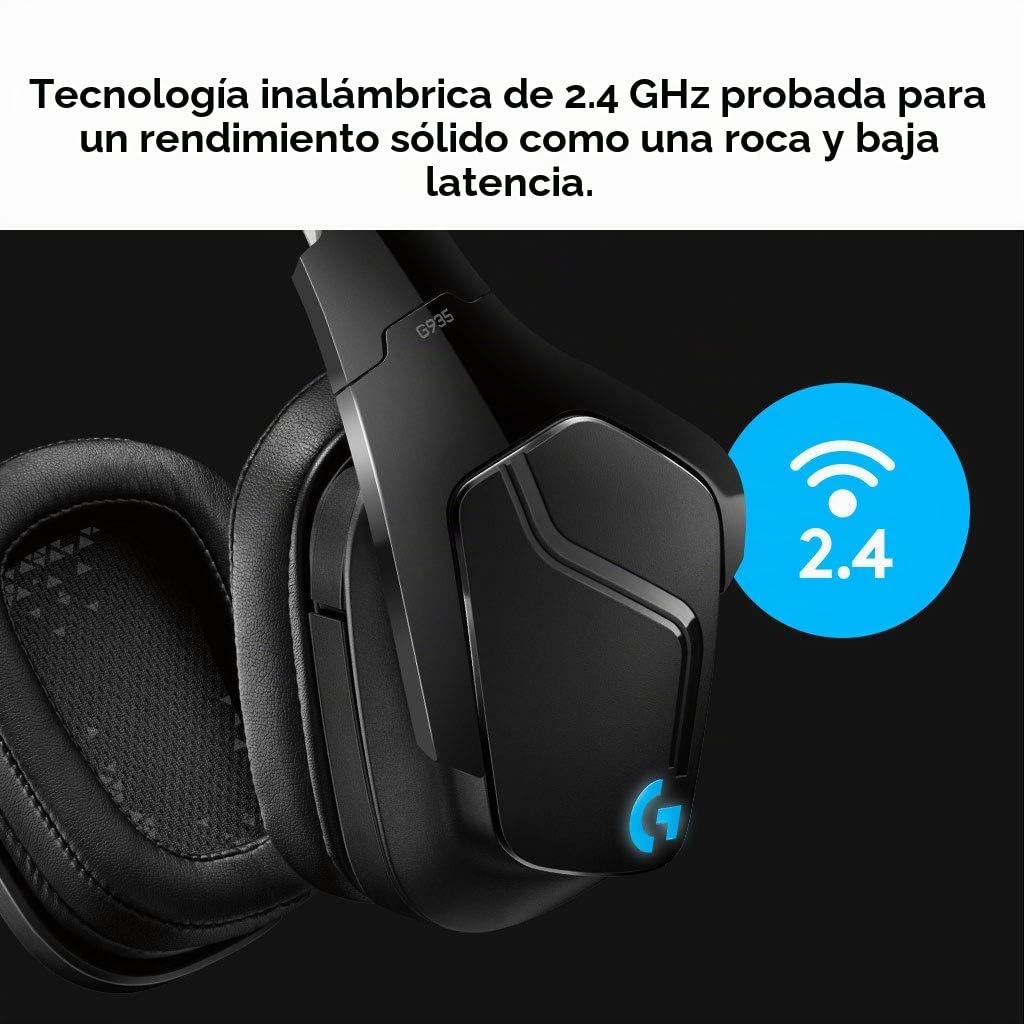 Logitech G935 Wireless 7.1 Surround Sound LIGHTSYNC Gaming Headset - NA - 2.4GHZ - N/A - EMEA (Reacondicionado)