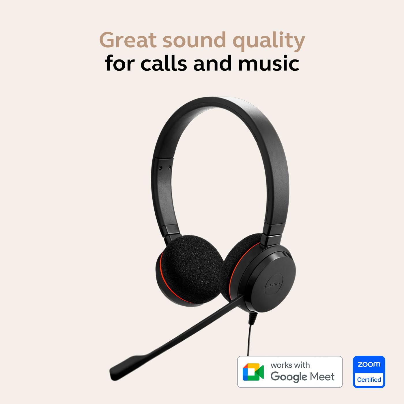 Jabra Evolve 20 Casque Filaire (édition 2025) - Casque Filaire Double Oreille pour Le Bureau et Le Travail à Domicile - Contrôle des appels - Toutes Les Plateformes - Connectivité USB-C/A - Noir