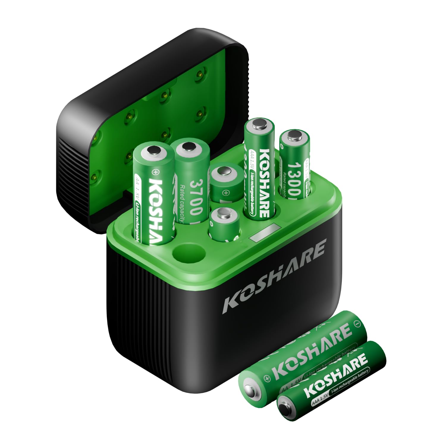 Batterie ricaricabili AA AAA al litio 1.5 V 3700 mAh 1300 mAh 4 pz con caricabatterie