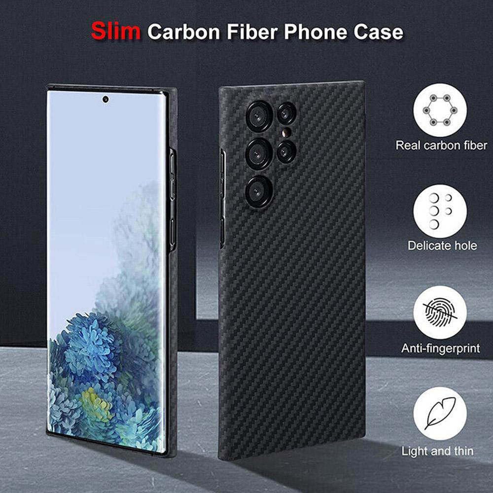Custodia ultrasottile in fibra aramidica commerciale per Samsung Galaxy S23/S24 Ultra Plus, 600D, nera, per S25